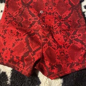 lululemon athletica Red Patterned Women's Athletic Shorts